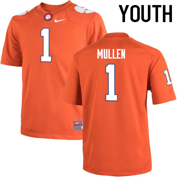 Youth Clemson Tigers #1 Trayvon Mullen College Football Jerseys-Orange - Click Image to Close